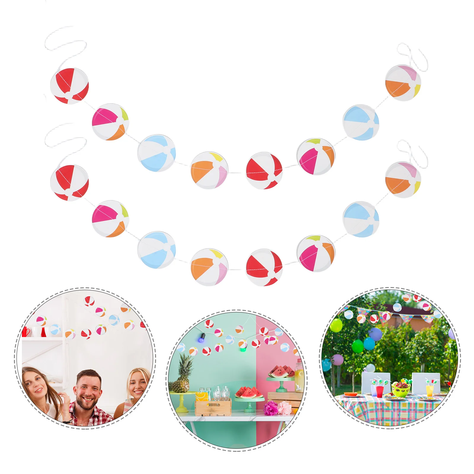 

4Pcs Volleyball Hanging Decorations Summer Pool Party Supplies Vibrant Colors Playful Designs Festive Atmosphere