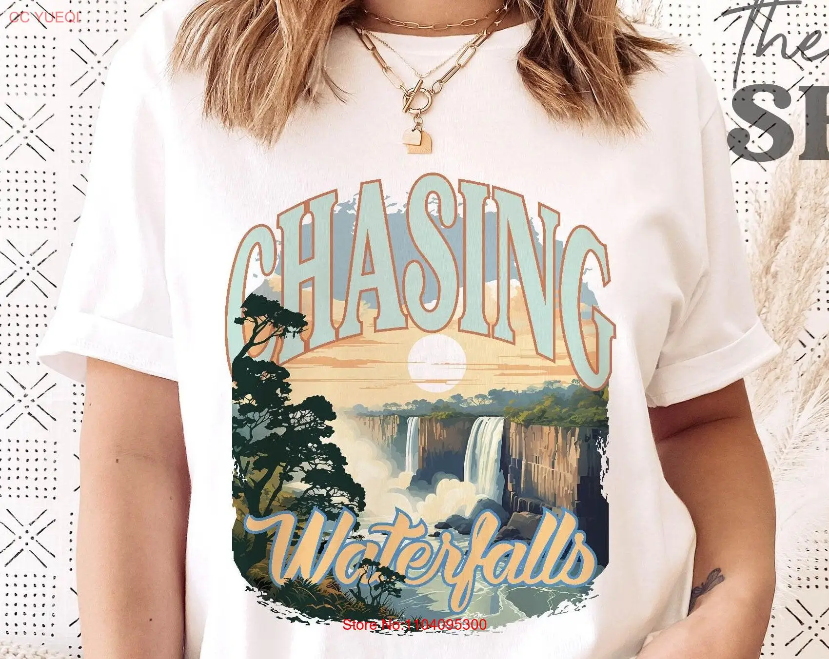 Chasing Waterfalls T Shirt Wanderlust Fit Iguazu Falls long or short sleeves