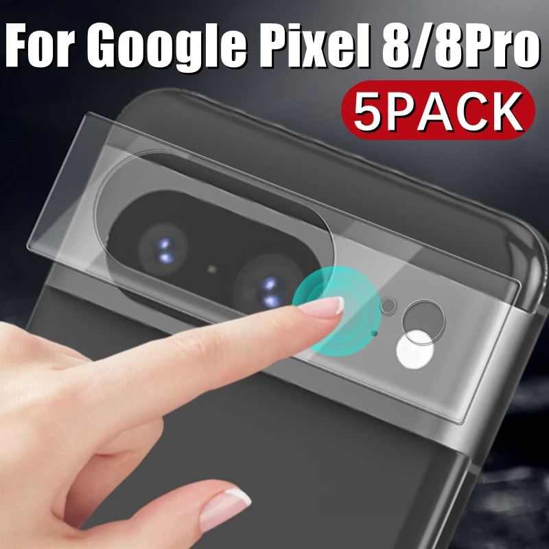 5 Stück Kameraobjektivfolie für Google Pixel 8 Pro 8Pro Pixel8 3D Gebogener Gehärteter Ziaiack Objektivschutz für Google Pixel 8 Pro