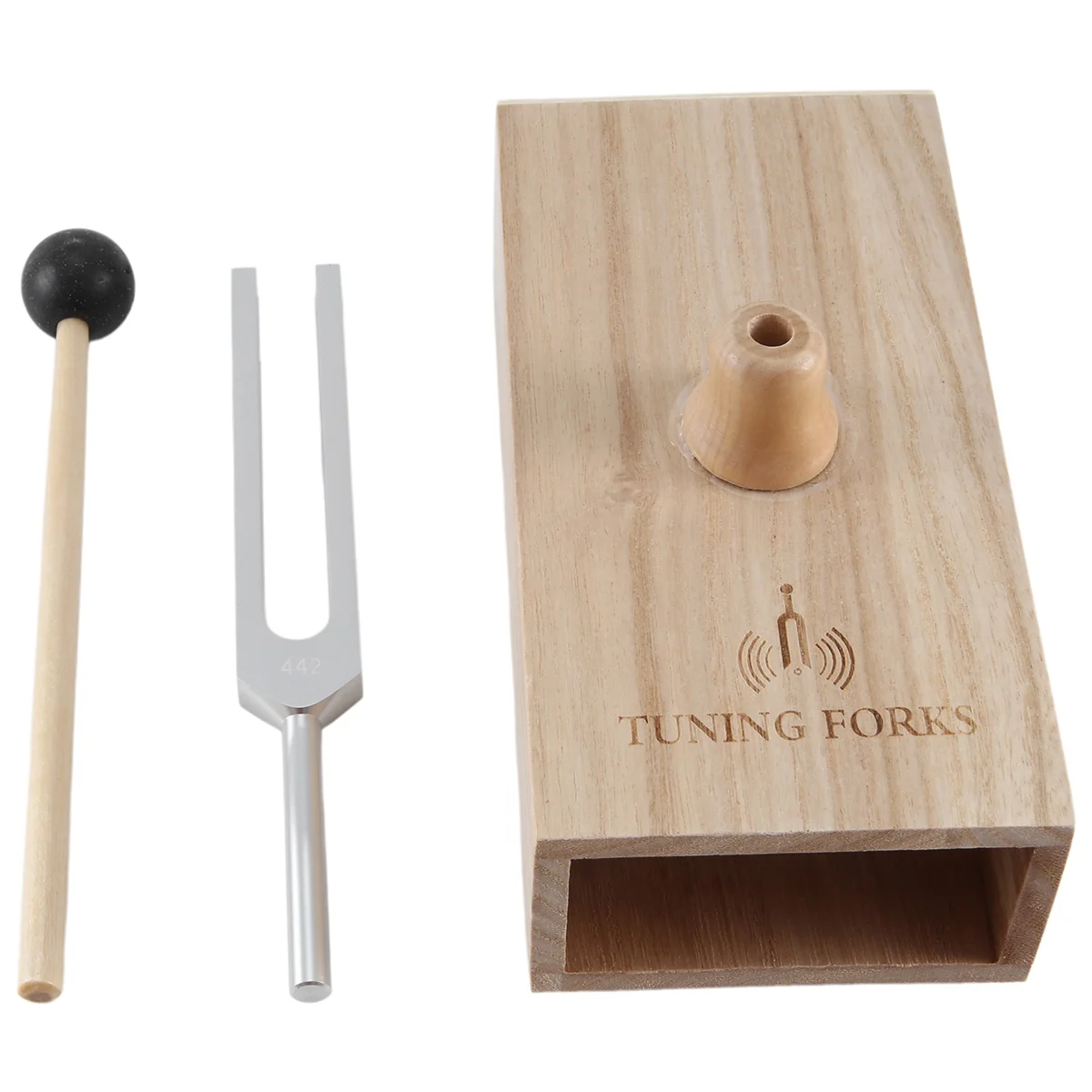 442HZ Tuning Fork, Tuning Fork Resonance Box, Chakra Tuning Forks for Sound Therapy, Yoga, Meditation and Relaxation