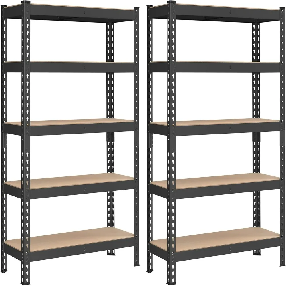 

5-Tier Storage Shelves, Set of 2 Garage Storage, Boltless Assembly, Adjustable Shelving Units, Load 1929 lb Each, Shelves