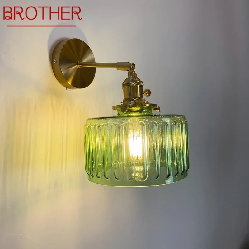 

BROTHER Nordic Brass Wall Lamp Indoor Living Room Bedroom Bedside Lamp Modern Hotel Corridor Hallway Wall Lamp