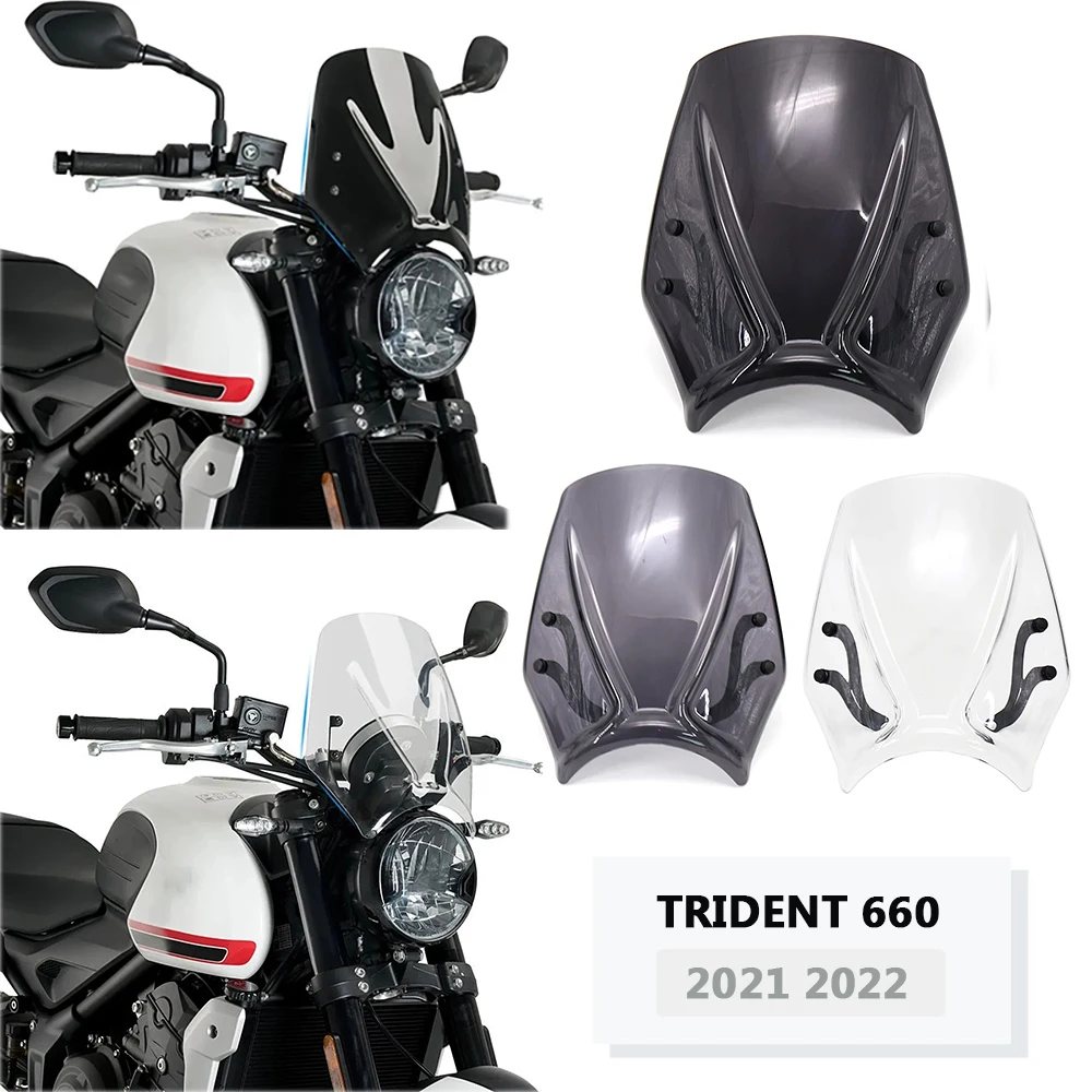 

For Trident 660 Trident660 2021-2022 Motorcycle Windshield Wind Deflector Windscreen Fairing Baffle Cover Protector Accessories