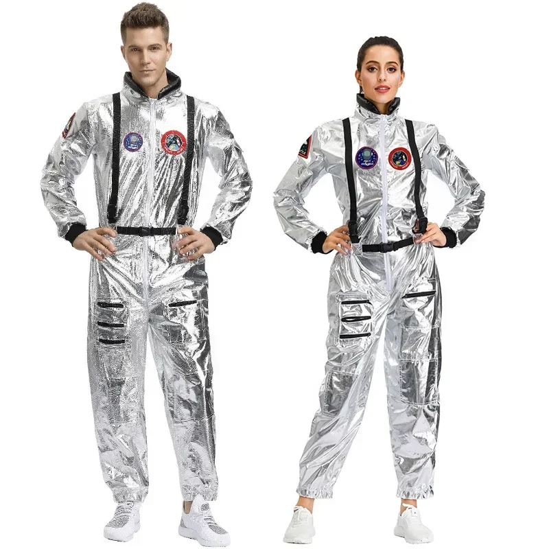 Fantasia Couple Cosmonaut Astronaut Costumes Cosplay Space Suit For Women Men Halloween Purim Carnival Party Fancy Dress