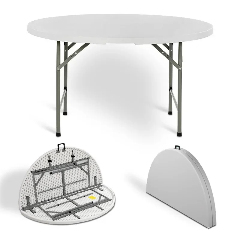 Plastic round folding table Export plastic round folding table 1.2 meters round multi-function
