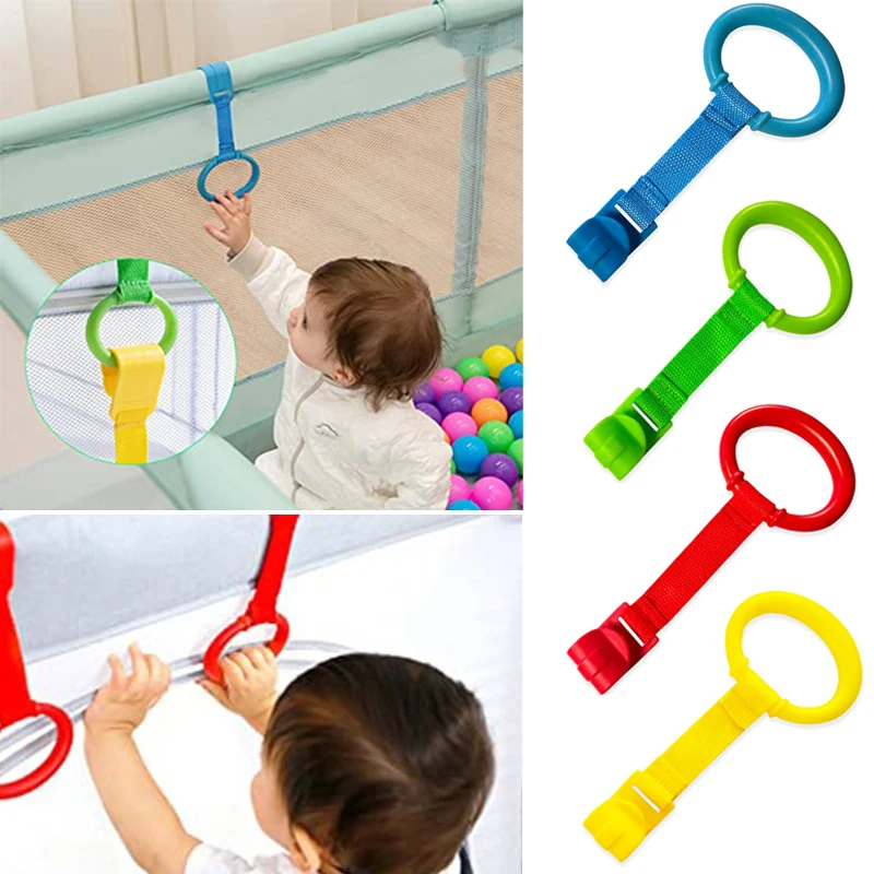 4 teile/los Pull Ring für Laufs tall Baby Krippe Haken allgemeine Verwendung Haken Baby Spielzeug Anhänger Bett Ringe Haken hängen Ring helfen Baby stehen