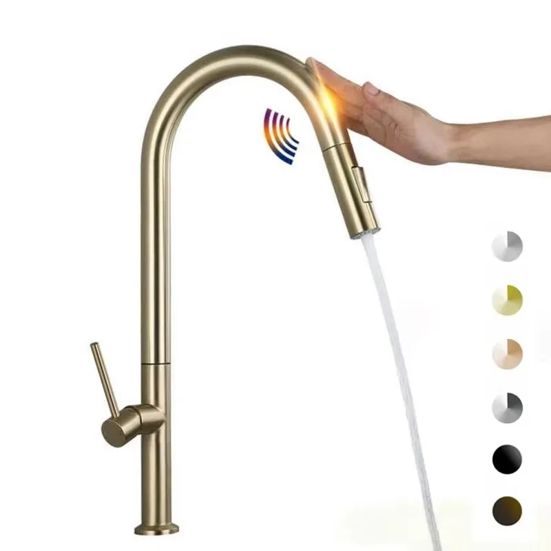 

ZC1-Smart Touch Pull Down Single Handle Stainless Steel Kitchen Sink Faucet Touch Sensor Smart Sink Water Tap