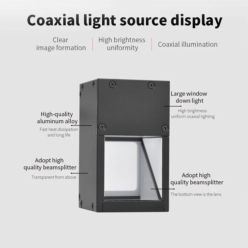 Sorgente luminosa per visione coassiale, specializzata per l'ispezione di telecamere industriali di difetti superficiali, contaminanti e graffi