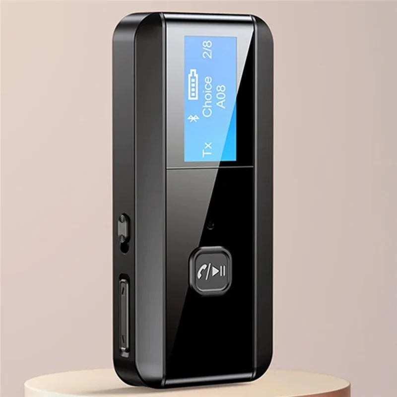 ABSQ-5.0 Audio Transmitter Receiver RX TX Hifi Lossless Sound Quality Wireless Adapter LCD 3.5Mm Aux Jack For TV PC Car