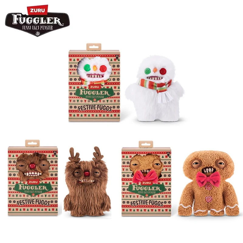 

Праздничная кукла Fugg, плюшевая игрушка, Рождественская серия, снеговик, олень, уродливый милый мультяшный зубной монстр, детский друг, подарки на день рождения