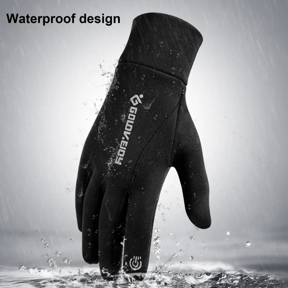 남녀공용 윈드 사이클링 장갑, 따뜻한 사이클링 장갑, 방풍 방수 겨울 사이클링 장갑, 터치 스크린, 야외 미끄럼 방지