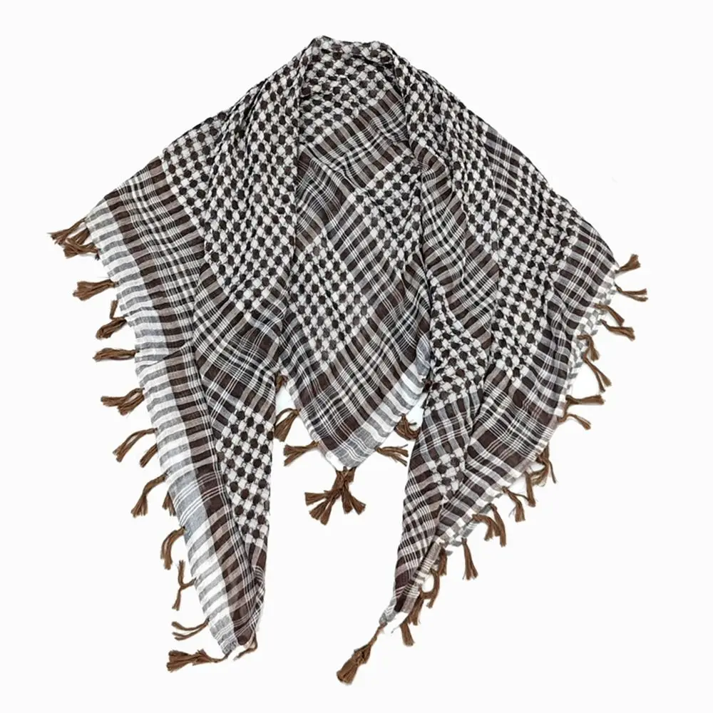 New Large Arab Shemagh Headscarf with Tassel Costume Desert Scarf Head Neck Face Wrap for Men Women