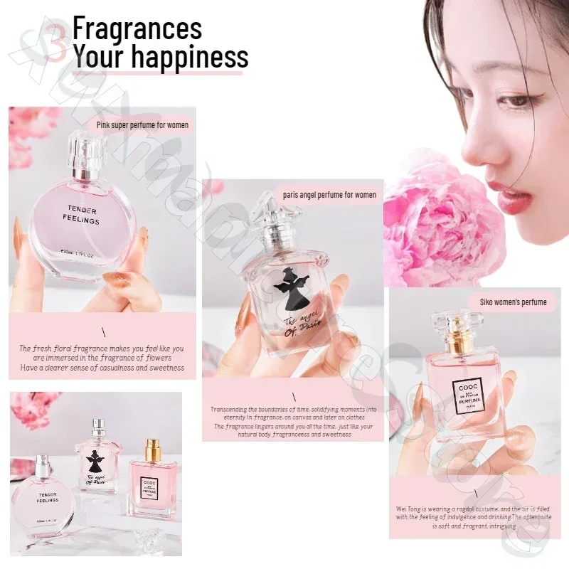 Linda menina paris anjo conjunto de três peças pequeno vestido preto perfume feminino fresco de longa duração luz fragrância caixa de presente conjunto