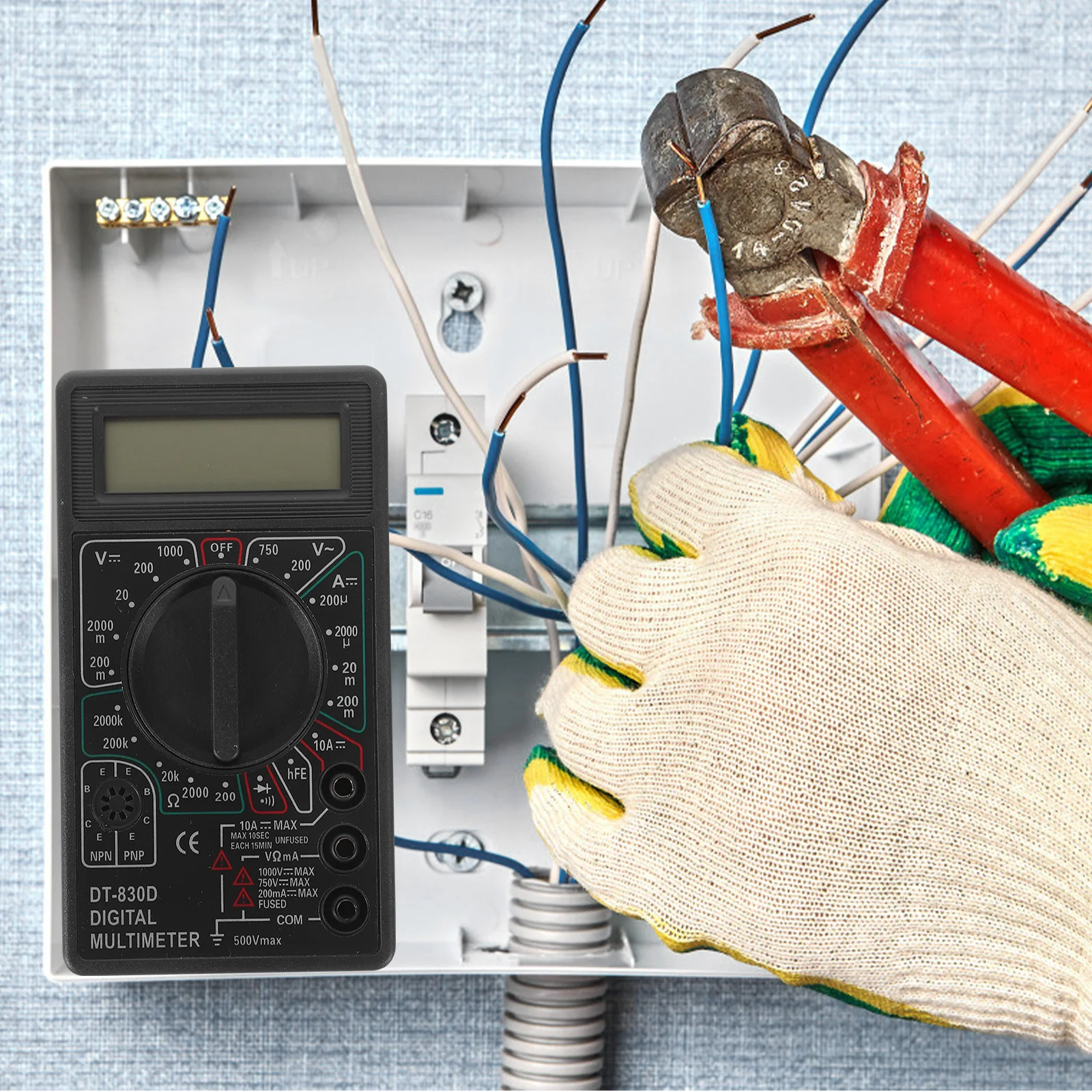 

Digital Multimeter Auto Ranging Voltage Tester Portable Electric Meter For Automotive Industrial Use Frequency Ohm Volt Amp