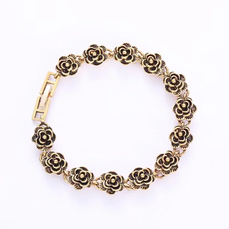 Elegant Inlaid Rhinestone Bracelets Rose Flower Bracelet For Women Fashion Jewelry Accessories Party Gifts Браслет Free Shipping