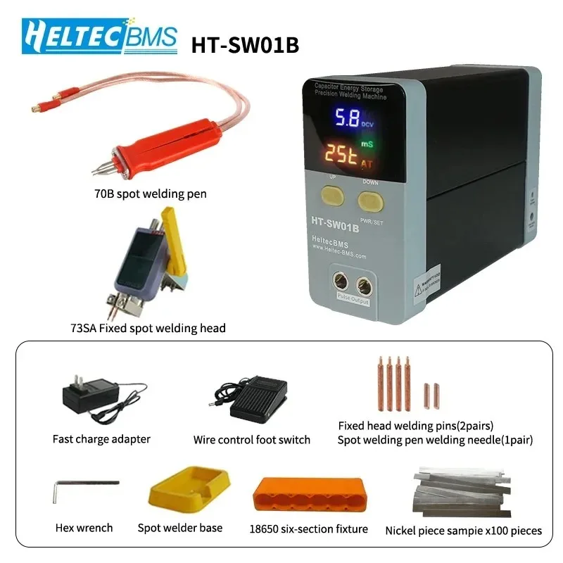 

New Heltec Capacitor Storage Battery Spot Welding Machine LED Digital Display 0.3mm thickness/11.6KW Portable Small Spot Welder