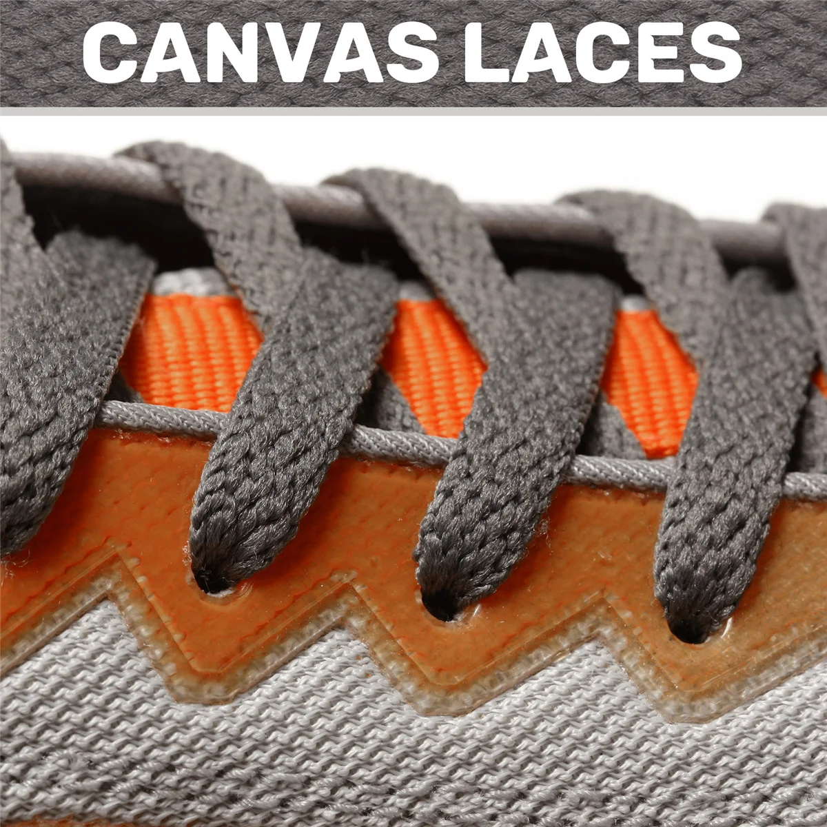 Sepatu Kanvas Sneaker Atletik ABQR Tali Sepatu Abu-abu Tua Sepasang