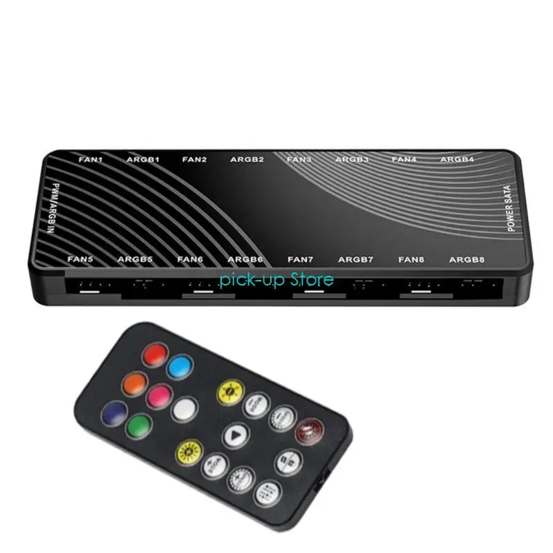 Q5WA 공간 절약 팬 허브 8 Argb 포트, 8 PWM 포트 스플리터, 냉각 최적화