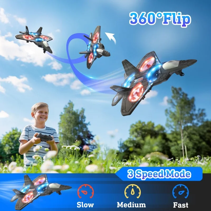 

Радиоуправляемый истребитель 2.4G, электрический пенопластовый планер, трюковой квадрокоптер, летающий вертолет, детская игрушка-самолет, подарок