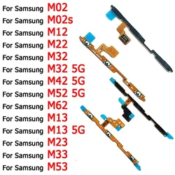 Volume Power On Off Key Cable For Samsung Galaxy M13 M23 M33 M53 M02 M02s M12 M22 M32 M42 M52 M62 5G Flex Cable Spare Parts