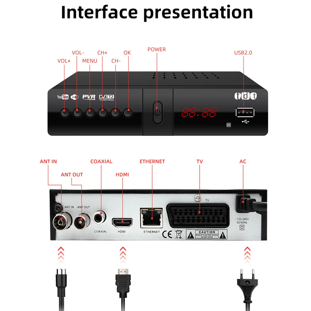 ใหม่ล่าสุด H265 DVB-T2ดิจิตอลรองรับ Dolby AC3 FTA H.265/ HEVC 10Bit H264 Dvb T2สำหรับเนเธอร์แลนด์ภาษาเช็คคำฝรั่งเศสอิตาลีฯลฯ
