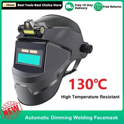 Automatic Welding Mask Large View True Colo Auto Darkening Welding Facemask 130℃ Temperature Resistant For Arc Welding Cutting