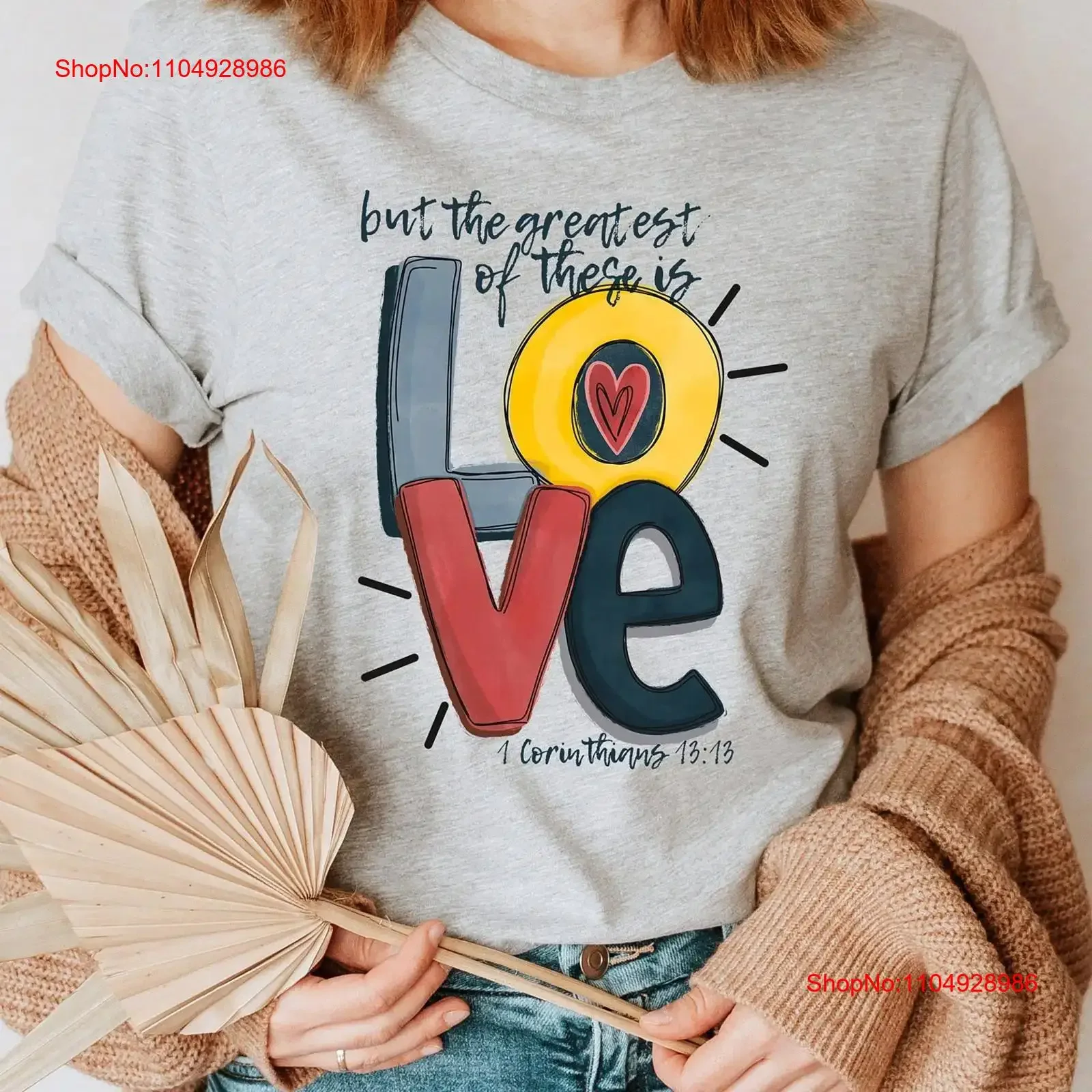 Amor t camisa versículo da bíblia 1 corinthianos 13 roupas cristãs vintage lavado macio esticado roupas de grife