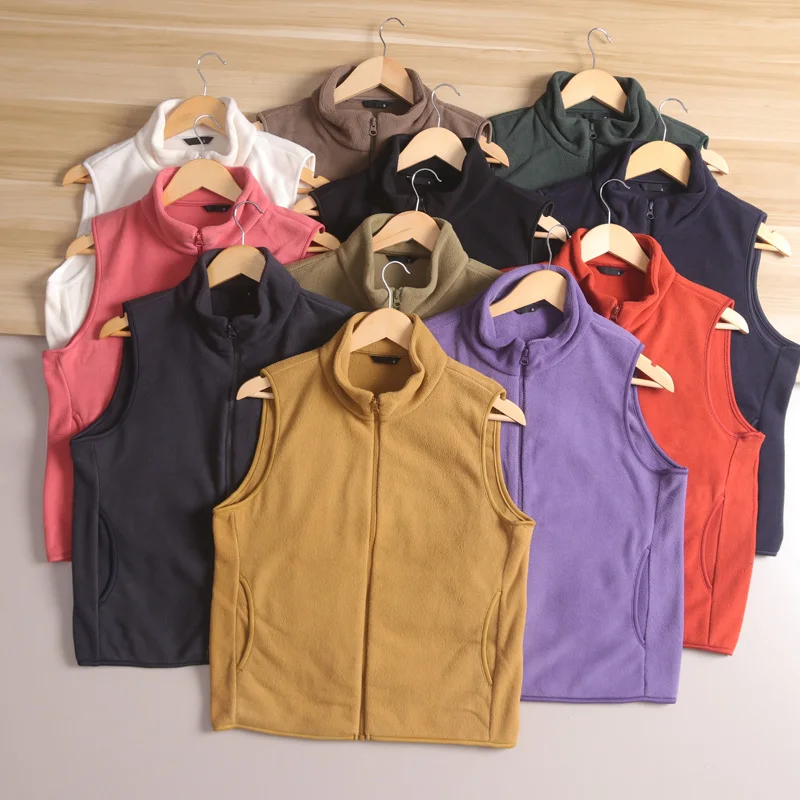 

Couple's Double-Sided Fce Vest Warm Collar Autumn Winter Pure Color Men's Women's Faion Ci Sle Stand Fit Leisure ...