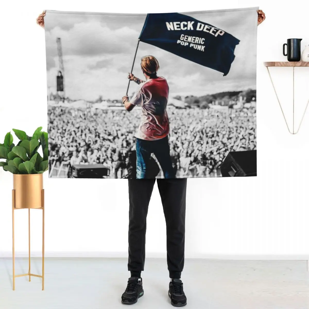 Neck Deep Contrast Throw Blanket for winter for sofa Moving Bed Quilt Shaggy Blankets