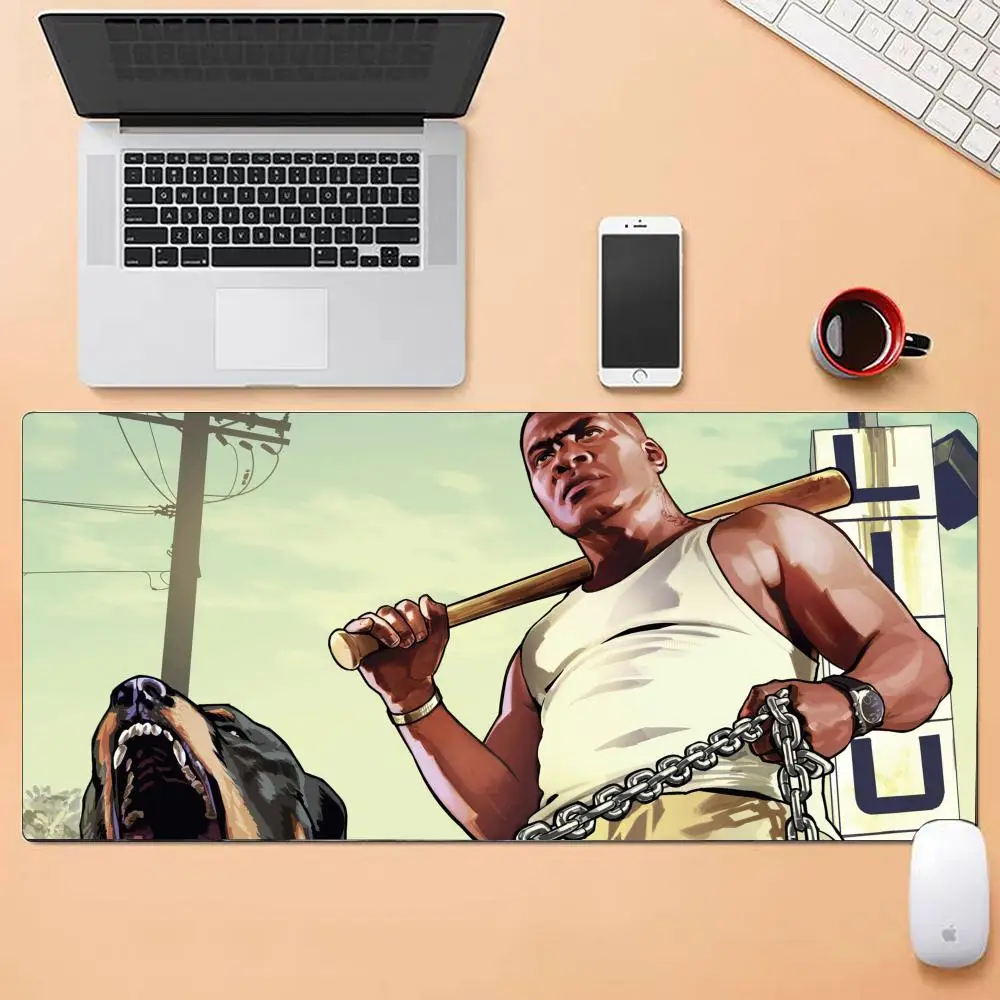 لوحة ماوس أوتوماتيكية من Game GTA Grand Theft مقاسات متعددة كبيرة مربعة للكمبيوتر المكتبي، مفارش طاولة ألعاب مطاطية مضادة للانزلاق #4