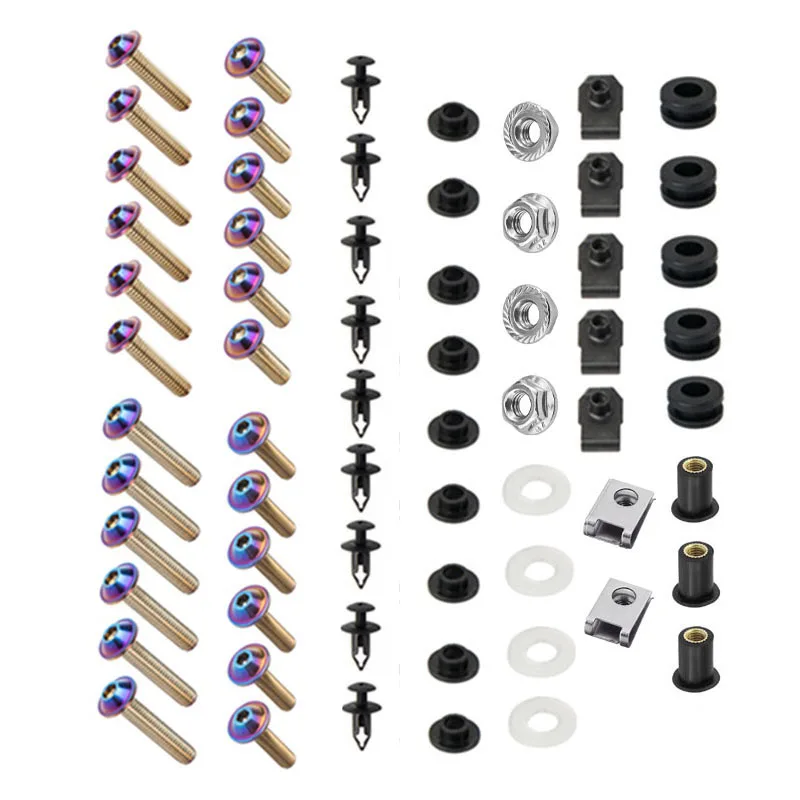 For Suzuki GSXR1000 GSX-R1000 K7 K8 Universal Motorcycle Fairing Bolts Kit Stainless Steel Windshield Body Screws Fastener Nuts