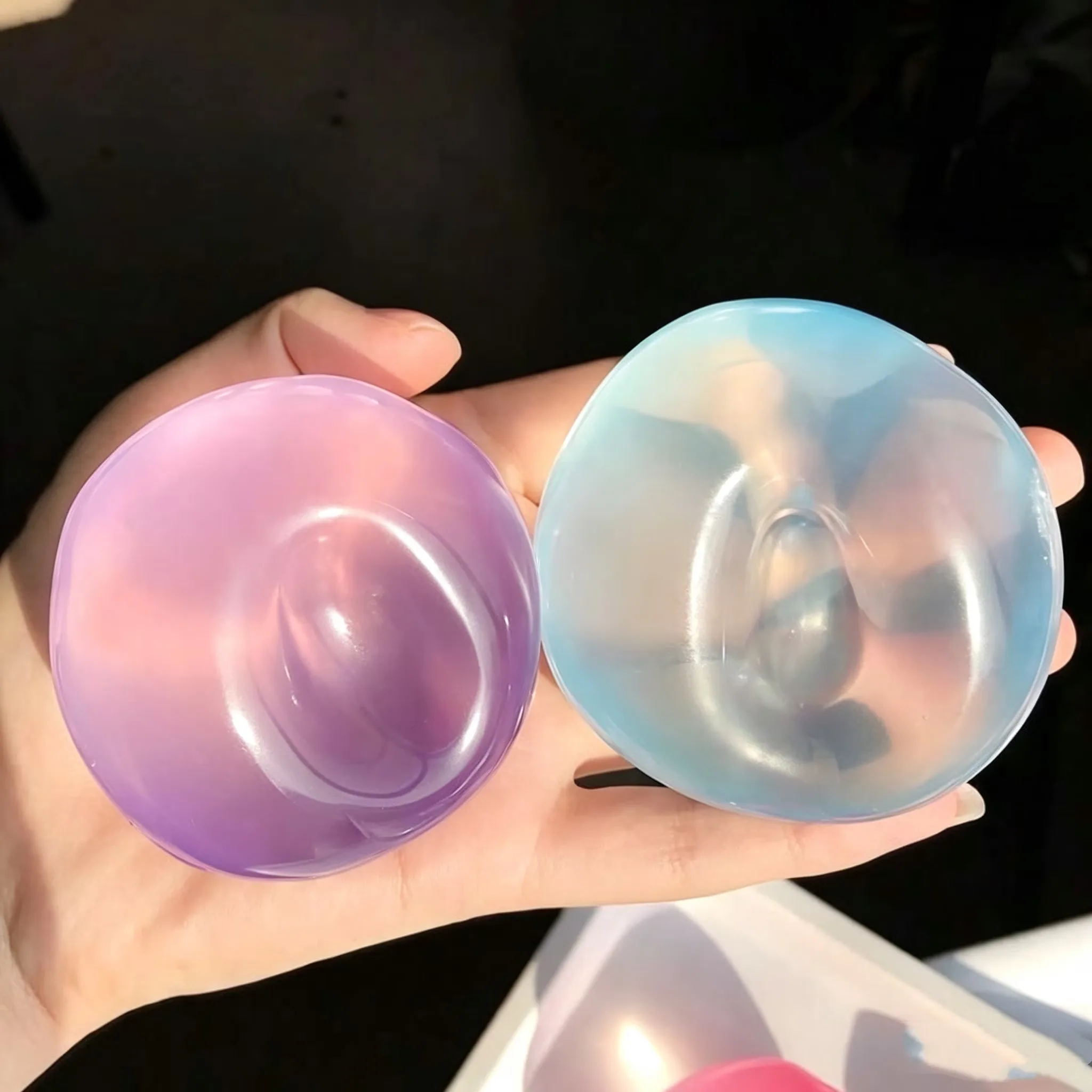 Mochi Squishy Fidget Toy Soft Squeeze Stress Relief Toy, Transparent Coconut Oil Maltose Sensory Toy Slow Rising Decompression