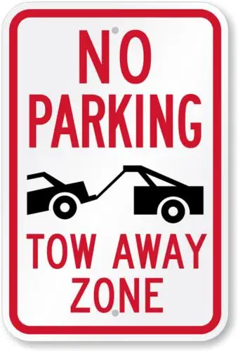 No Parking Tow Away Zone Sign Weatherproof Aluminum 8x12-Aluminum