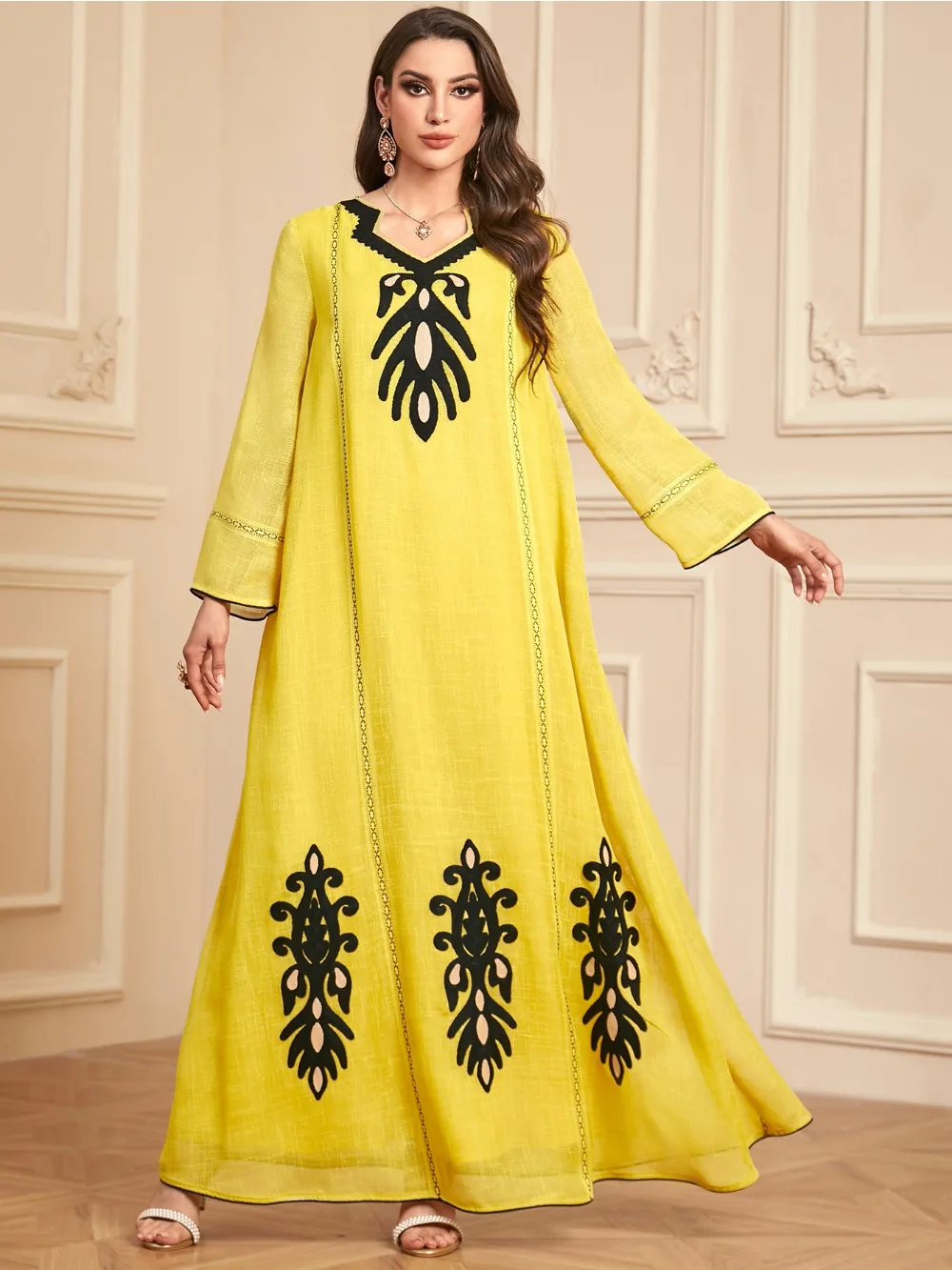 Ramadan Morocco Embroidery Dress for Women Muslim Party Dresses Abayas Jalabiya Dubai Eid Islam Vestidos Saudi Arab Long Robe