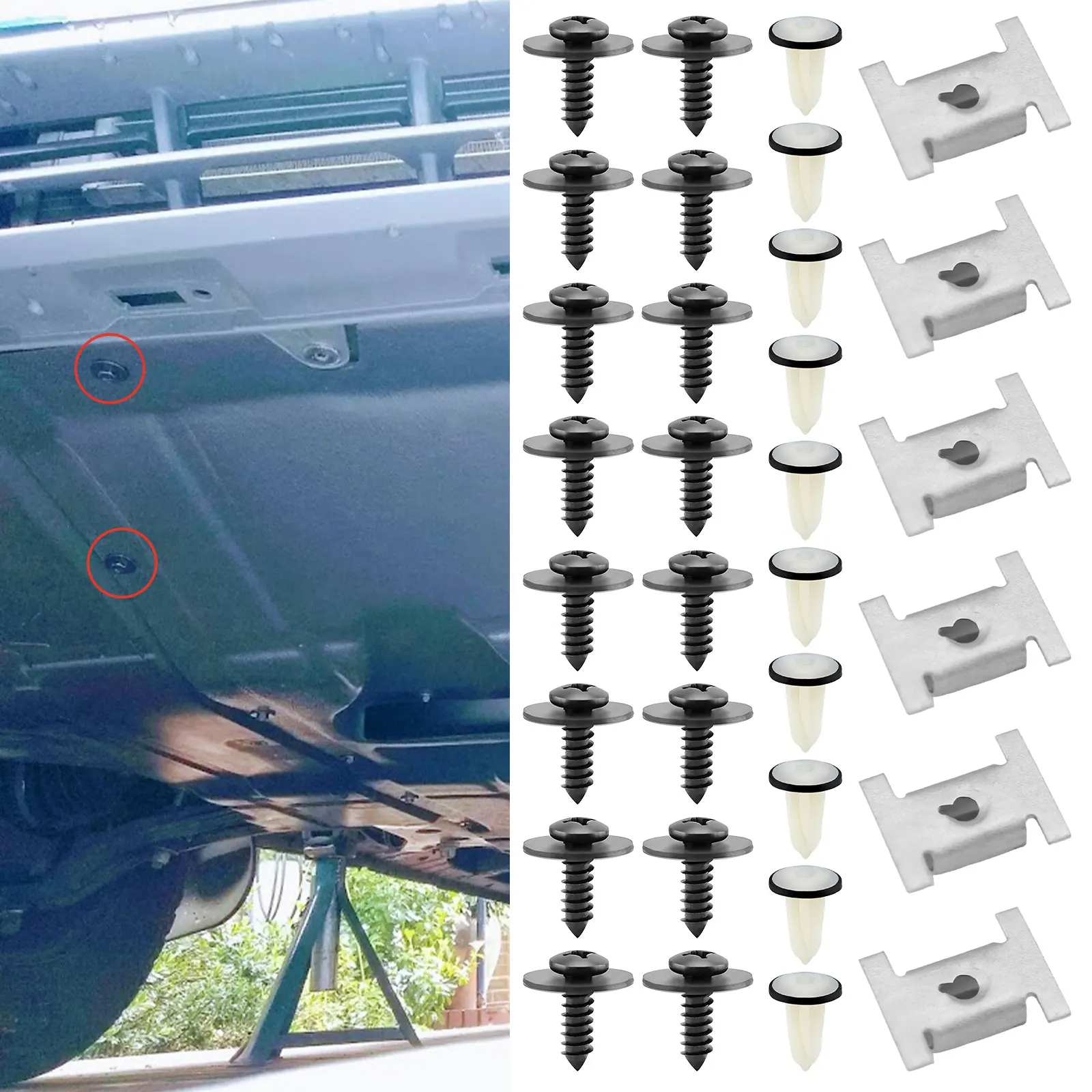 32pcs Under Engine Cover Fitting Kit for Citroen Relay Peugeot Boxer Fiat Ducato 2006-2014 Undertray Clips   1088348 24441317