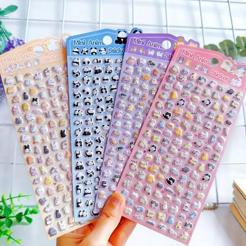 

30pcs Small Nose Bubble Stickers 3d Panda Dog Bubble Stickers Cute Scrapbooks Diy Diary Stationery Stickers Wholesale