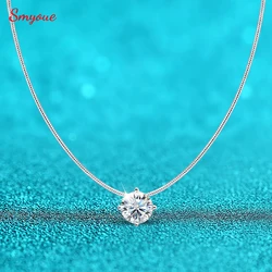 Smyoue 0.5-2CT D Color Certified Moissanite Necklace for Women Sparkling Lab Diamond 100% 925 Sterling Silver Pendants Wholesale