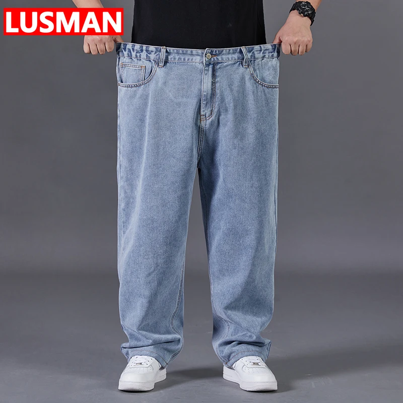 джинсы мужские Pantalones Vaqueros Hombre Plus Size Jeans for Men Wide Leg Jeans 30-50 Loose Long Pants Baggy Jeans