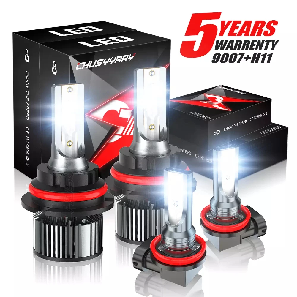 

For Nissan Frontier 05-23 4x 9007+H11 LED Headlight Hi/Lo + Fog Light Bulbs Combo Kits 12V 6500K 20000LM Super Bright White