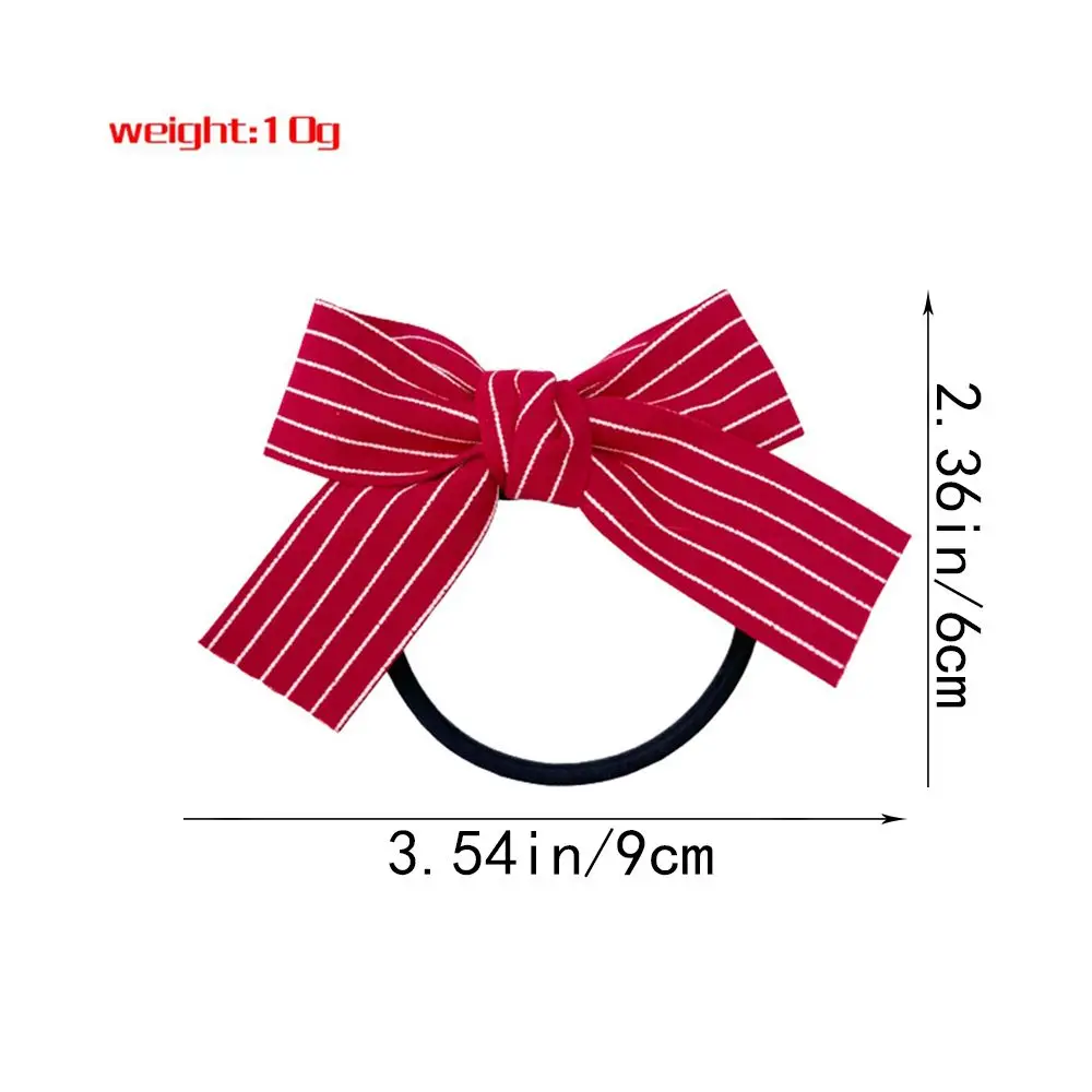 2pcs/set Fashion Cute Red Bowknot Headwear Head Rope Double Horsetail Hair Rope