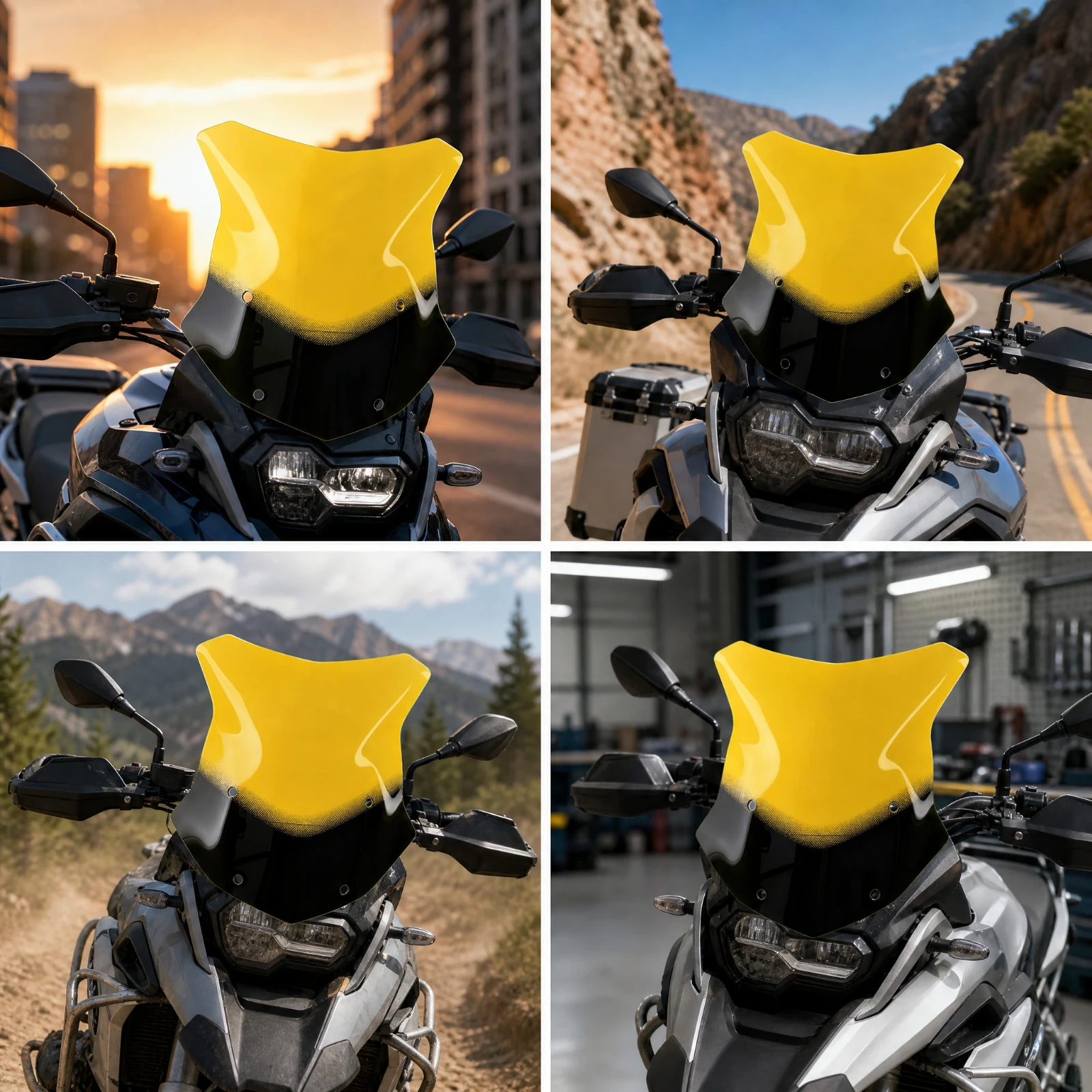 BMW-Compatible GS Motorcycle Windshield Easy to Install Motorcycle Windscreen with Mounting Holes Aerodynamic Shielding