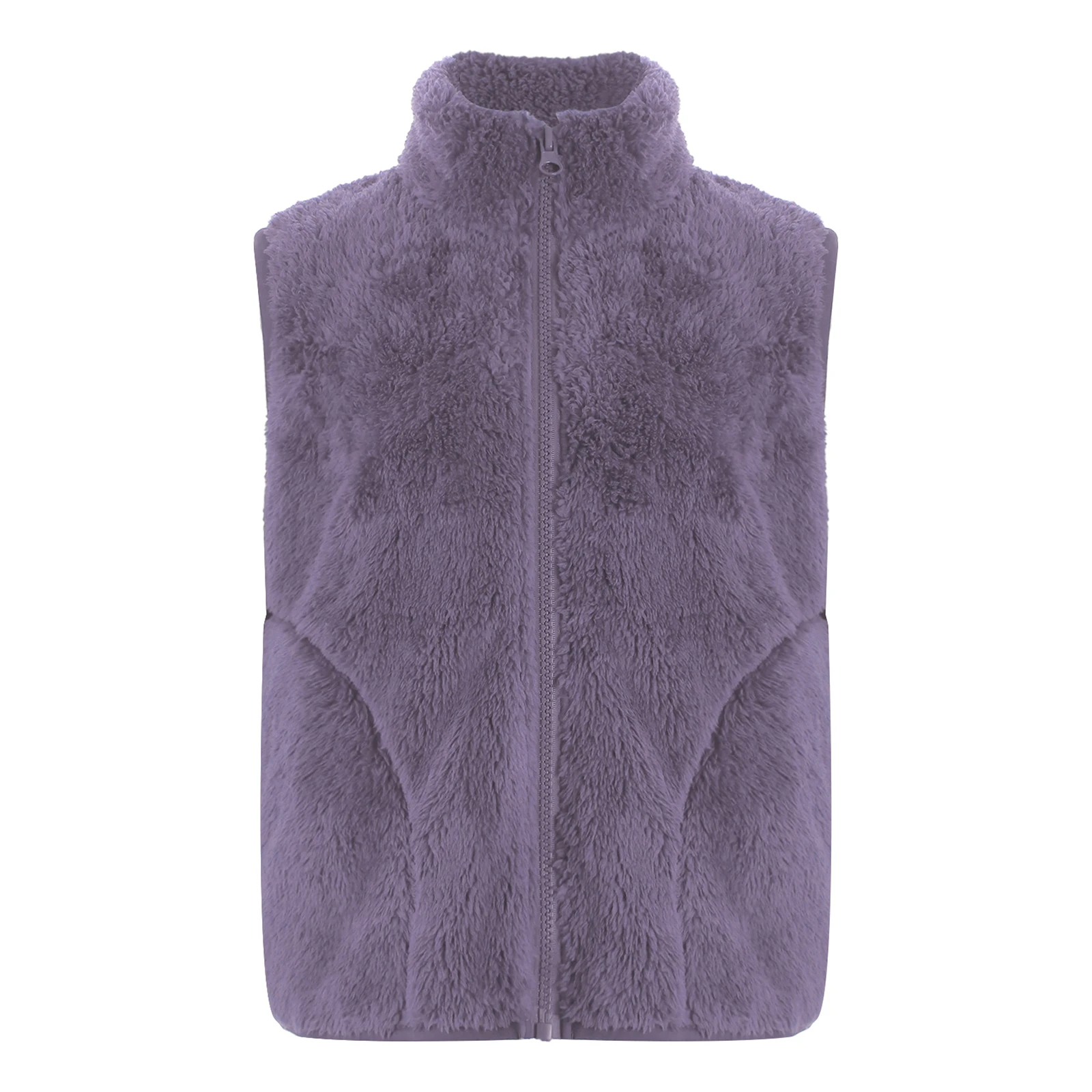 

Unisex Kids Girls Boys Fuzzy Flannel Vest Casual Solid Color Warm Stand Collar Sleeveless Jacket Children's Clothing Spring