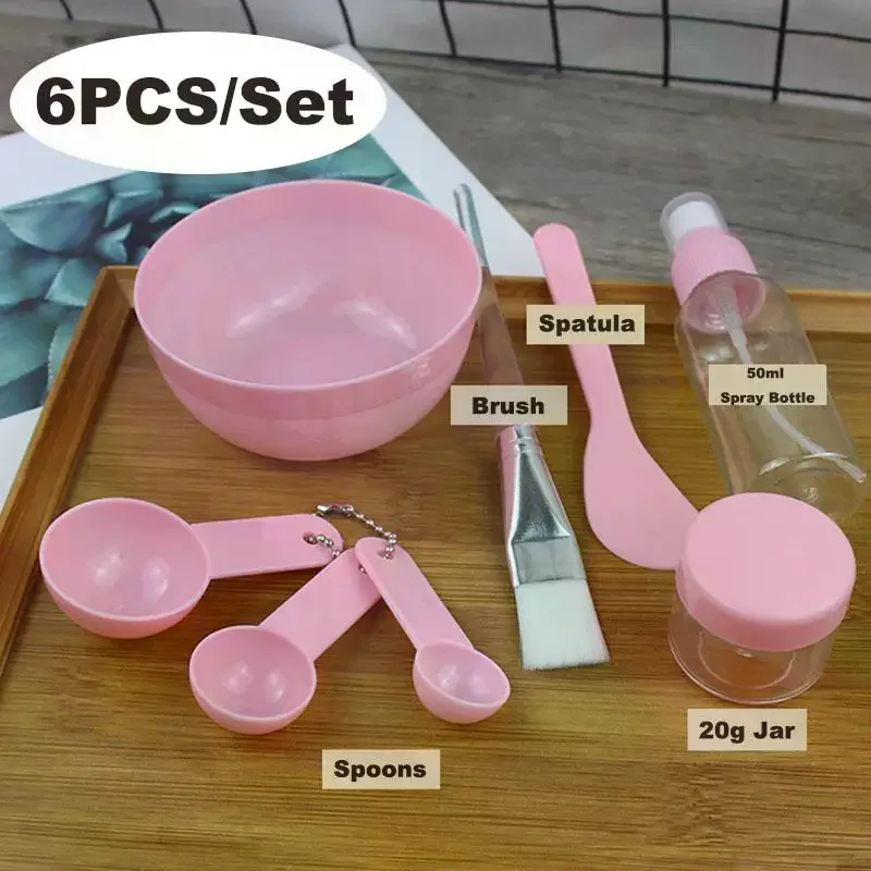 8 szt./zestaw Pędzel do Twarzy Miska Łyżeczka Zestaw Pędzel do Masek Sztyft do Masek DIY Narzędzia Kosmetyczne Narzędzia do Mieszania Pielęgnacja Skóry Akcesoria do Makijażu Pielęgnacja Skóry Kobiety