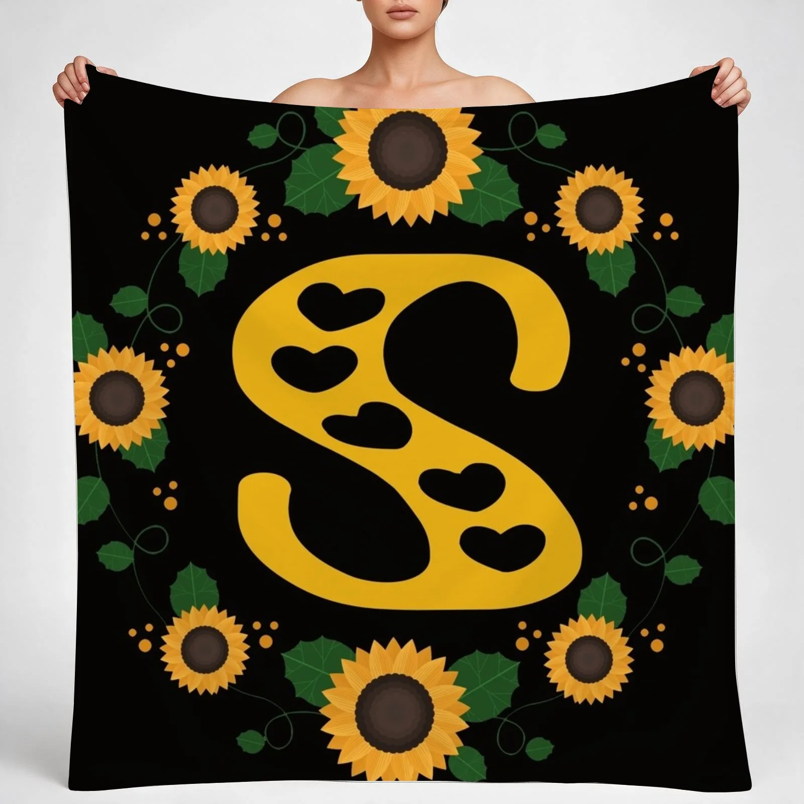 monogram letter S Throw Blanket couch cozy soft plush fuzzy picnic outdoor blanket