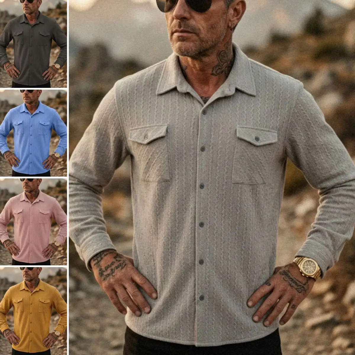 

2026 New Spring Autumn Men's Shirt Jacket Lightweight Outdoor Casual Top Elegant Long Sleeve Button-Down Shirt Modern Overshirt