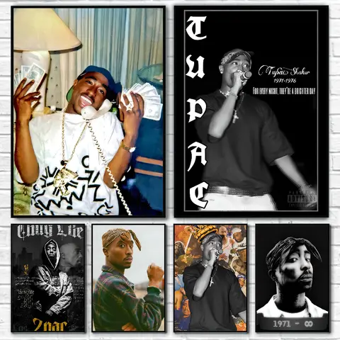 Póster de Tupac Shakur, papel impreso para el hogar, sala de estar, dormitorio, entrada, Bar, cafetería, decoración de pintura artística, 1 ud.