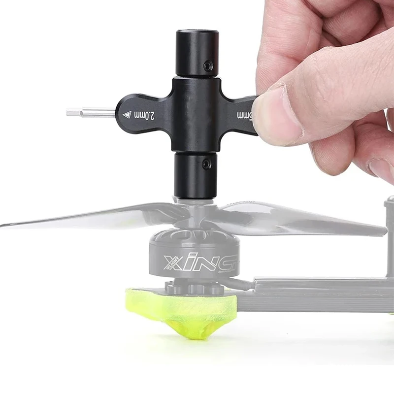 M3 M5 Quad Wrench with Built in One Way Bearing Tool 1.5mm/2mm Screwdriver Release Propeller Brushless Motor For RC Drone Frame