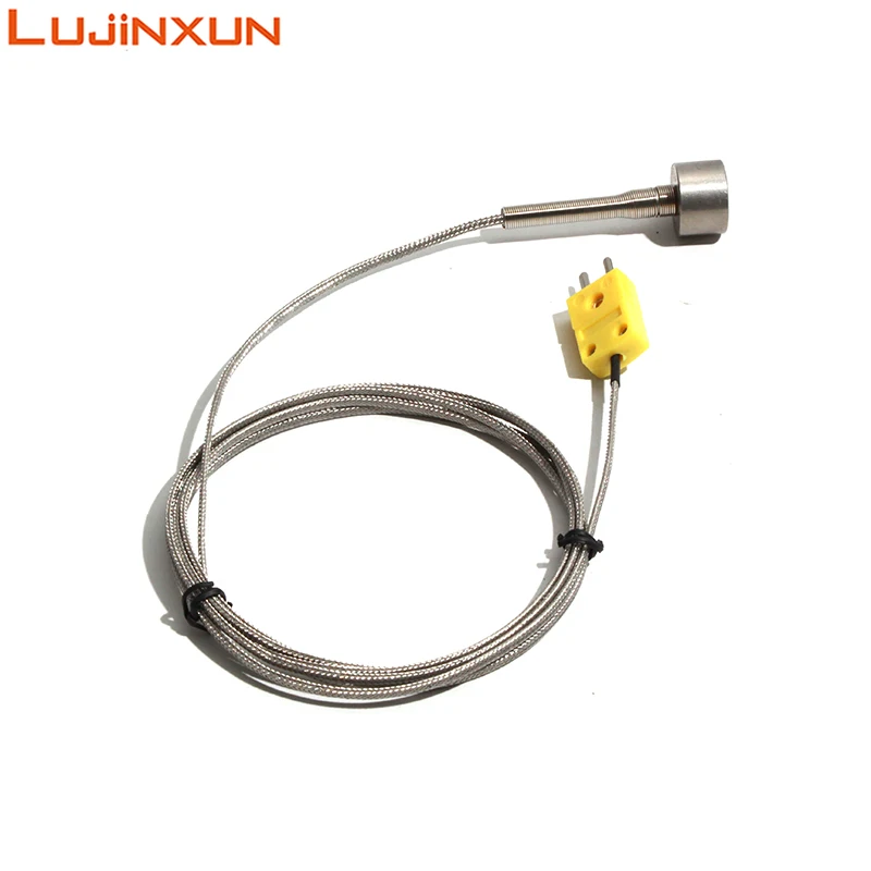 Мощный магнитный адсорбционный термопарный датчик температуры Lujinxun, разъем типа K 0-350 градусов с экранированным проводом из нержавеющей стали