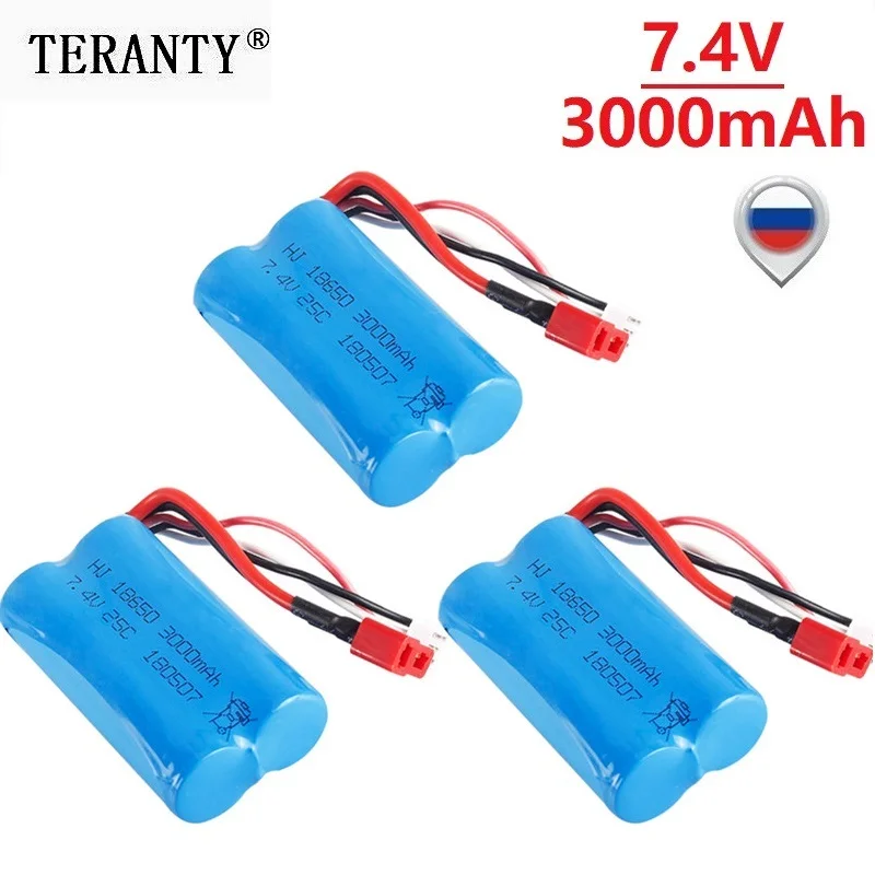 7.4V 3000mah bateria lipo 18650 2S T wtyczka do Q46 Wltoys 10428 /12428/12423 RC akcesoria samochodowe 7.4V akumulator o dużej pojemności