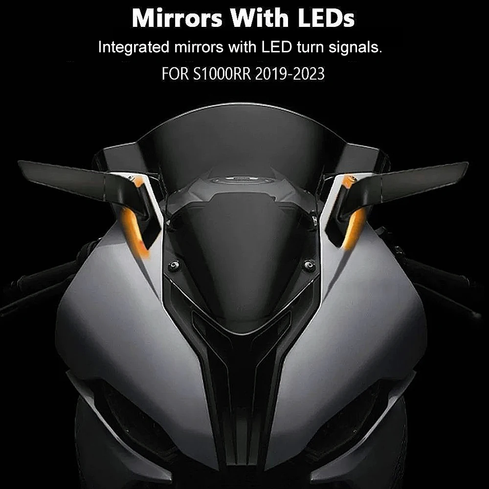 

Motorcycle For BMW S1000RR S1000 RR S 1000 RR s1000rr 2019-2023 2022 Rearview Rear View Side Mirrors With LED Turn Signal Light